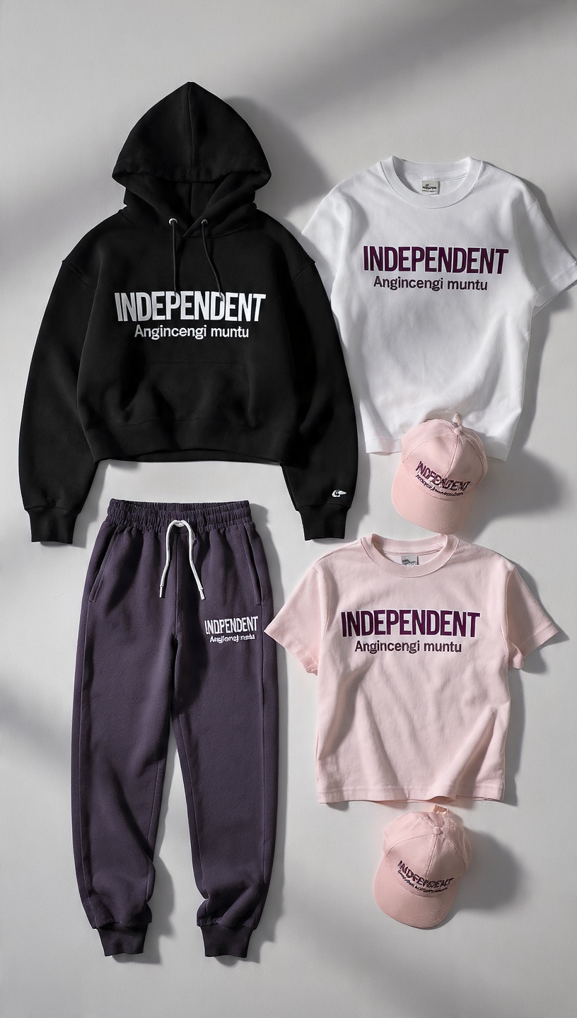 INDEPENDENT pink and black hoodie, tees, joggers and caps collection